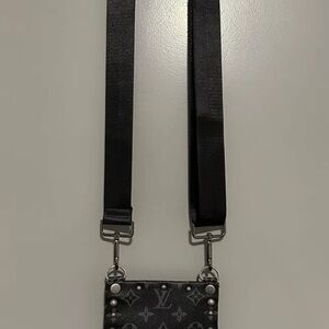 LV Black Monogram Crossbody Strap